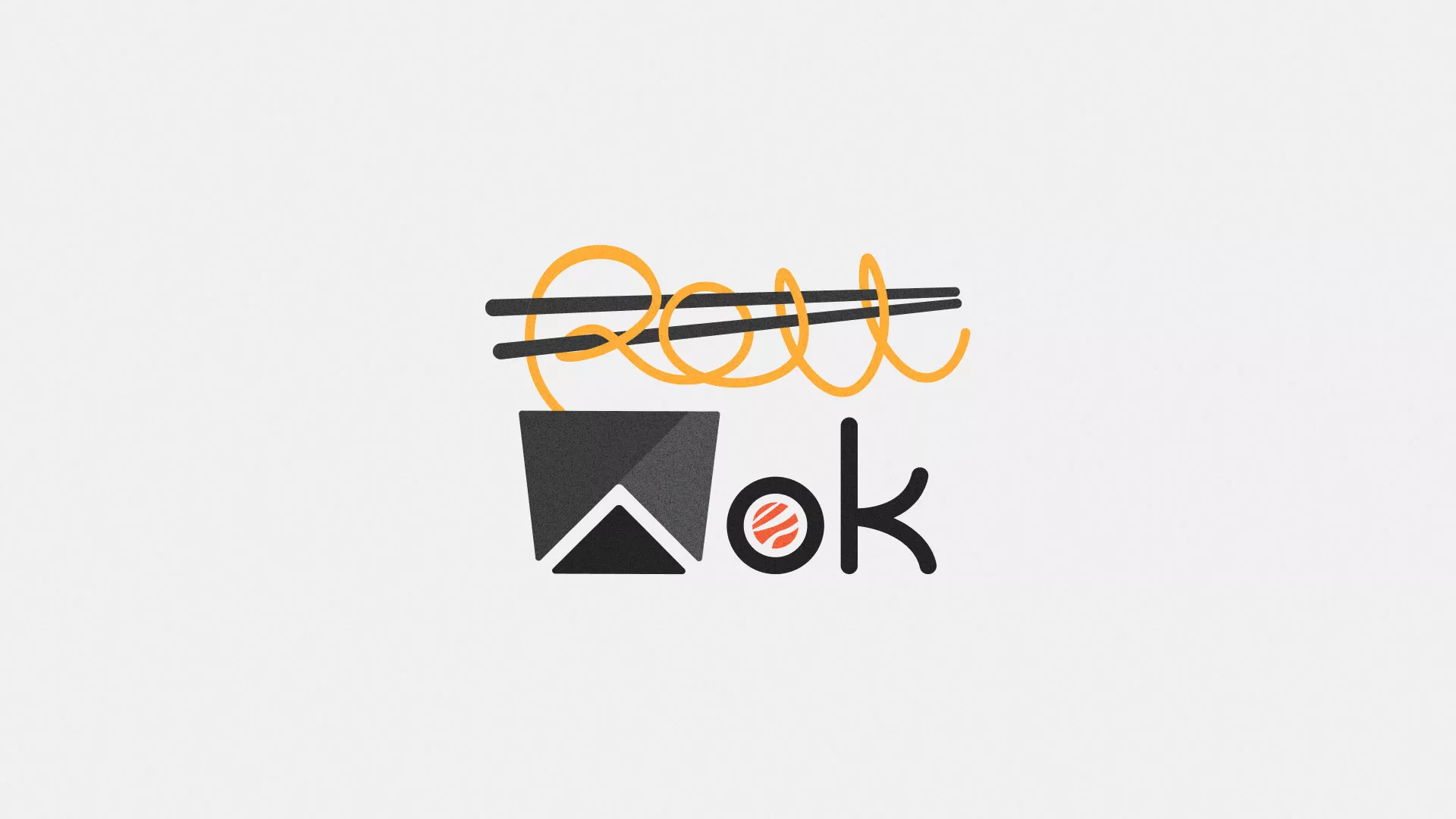 Разработка логотипа суши-бара «Roll Wok Club» в Ивделе