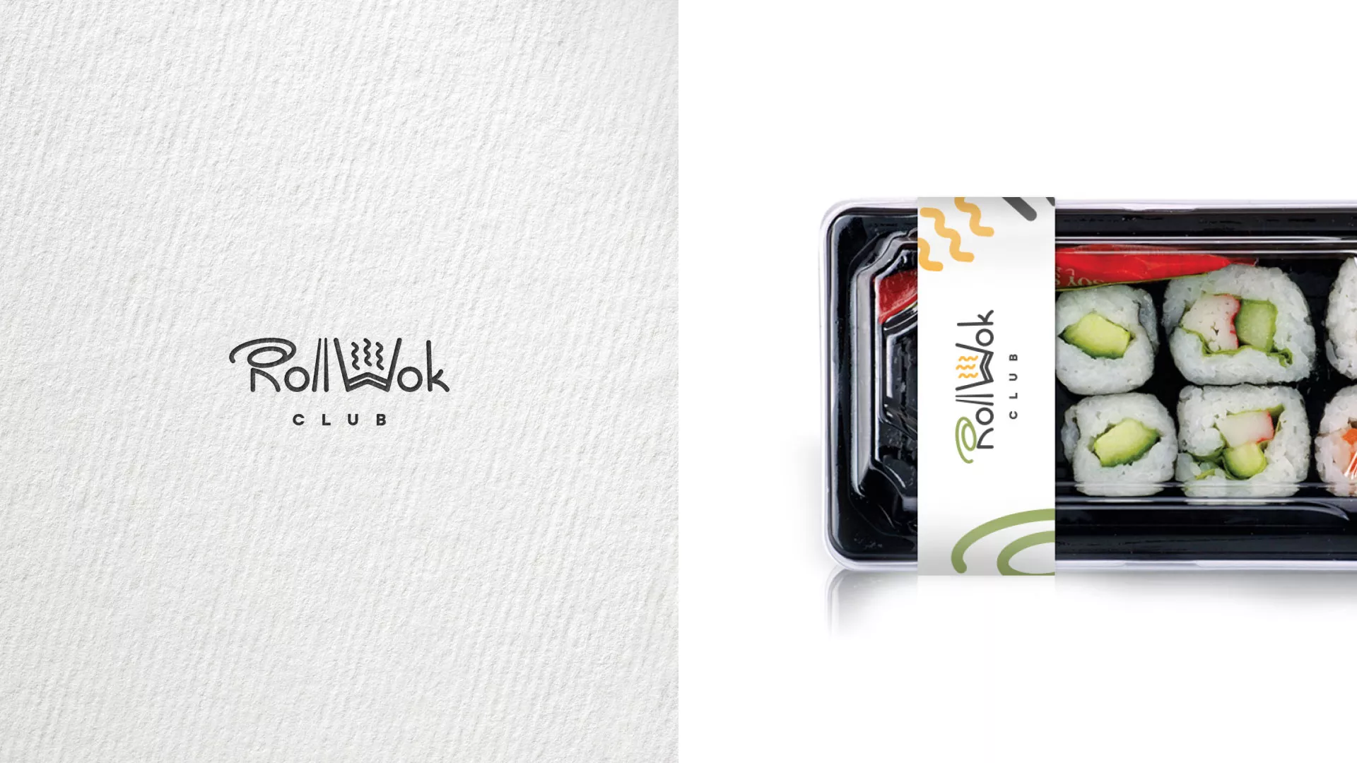 Разработка логотипа и фирменного стиля суши-бара «Roll Wok Club» в Ивделе