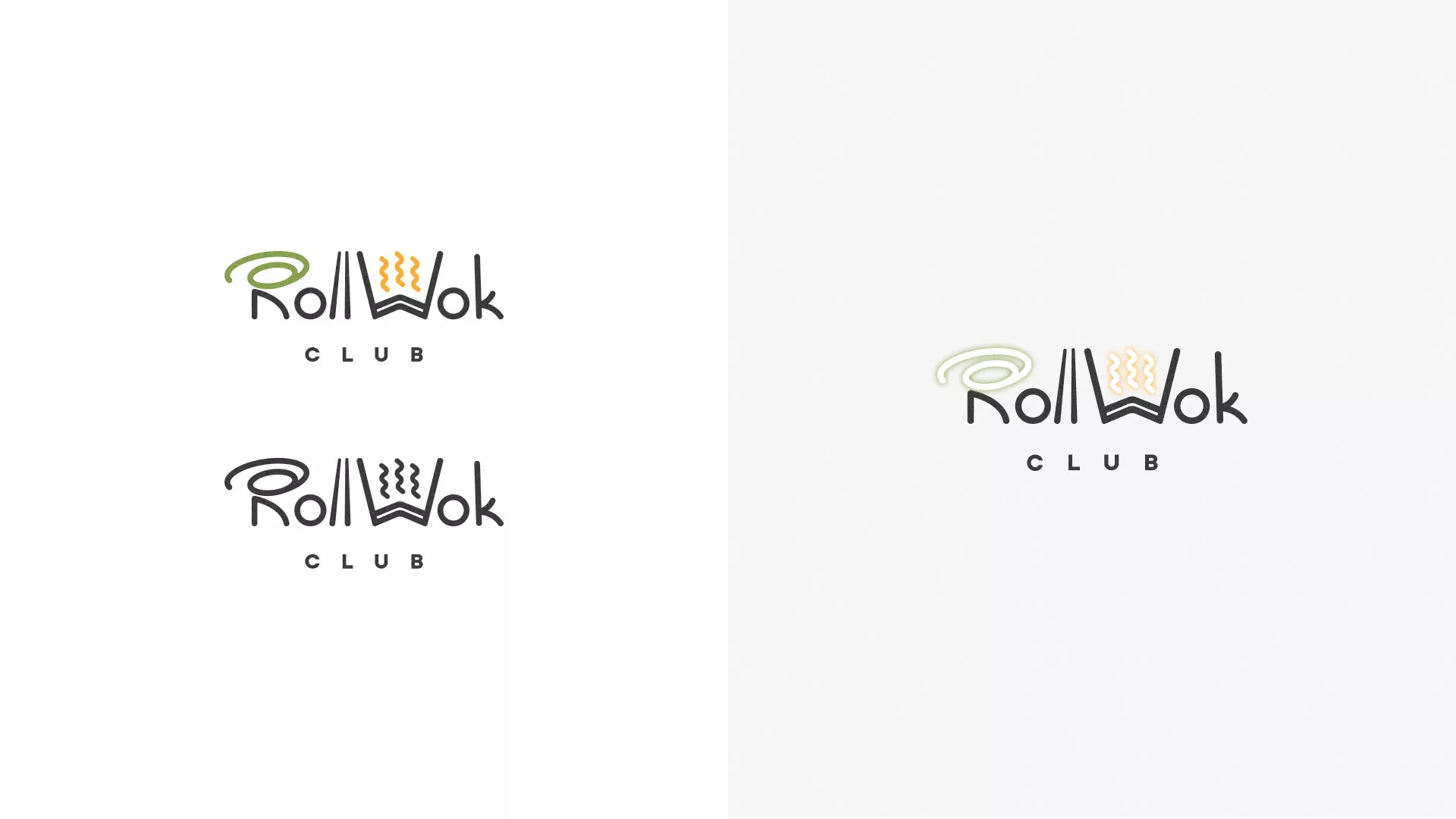 Разработка логотипа и фирменного стиля суши-бара «Roll Wok Club» в Ивделе