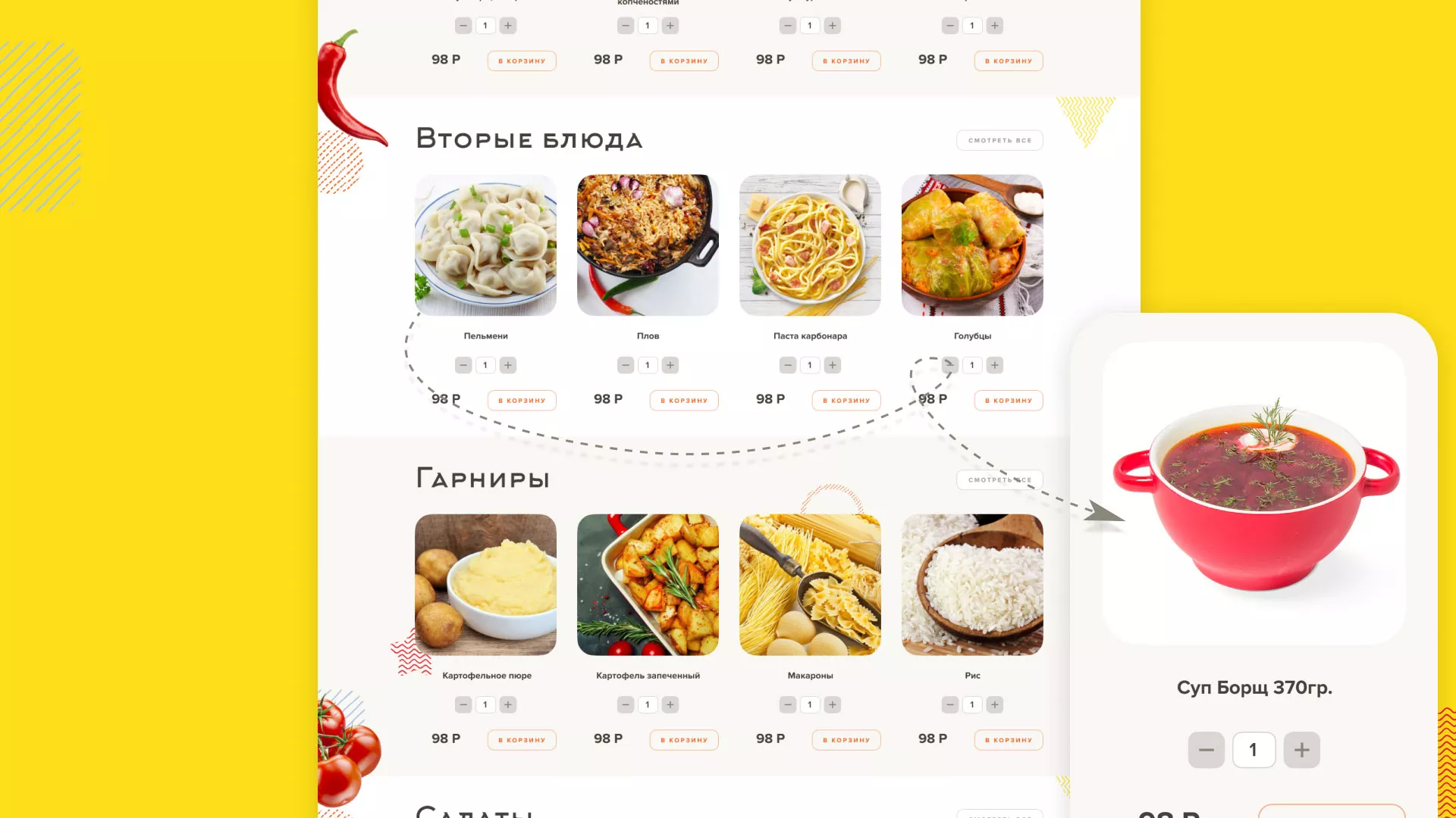 Разработка сайта кафе-столовой «Суп-Мясо-Салат» в Ивделе